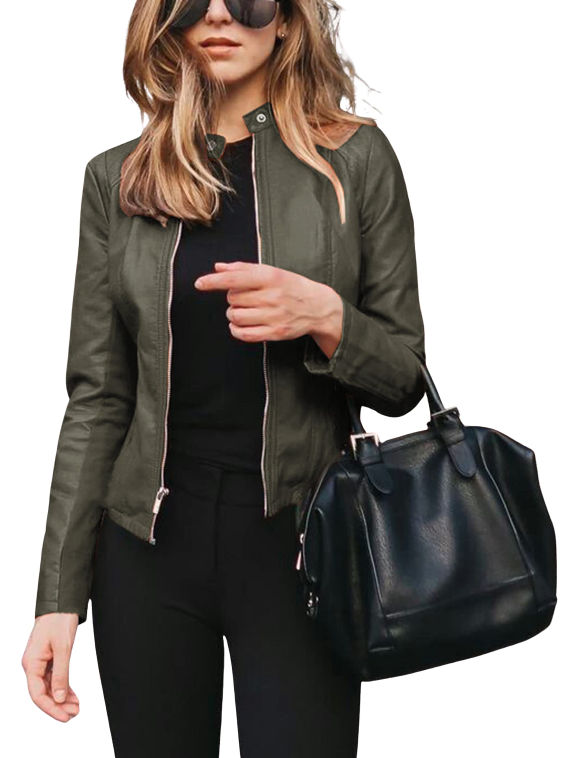 【未使用】round short fake leather jacket Ameri】ROUND SHORT FAKE LEATHER JACKET Ameri ROUND SHORT